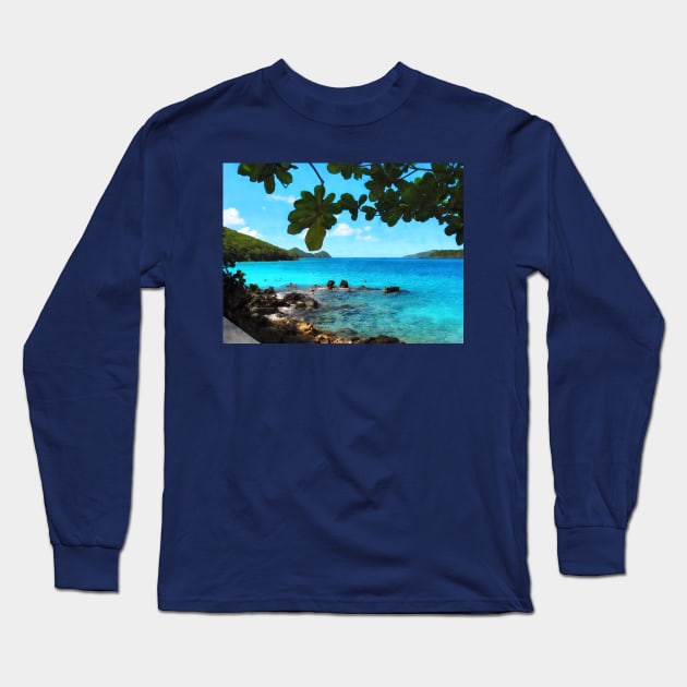 St Thomas VI - Peaceful Beach St. Thomas Long Sleeve T-Shirt by SusanSavad